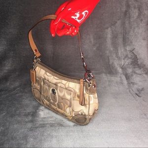 Coach Signature mini purse suede